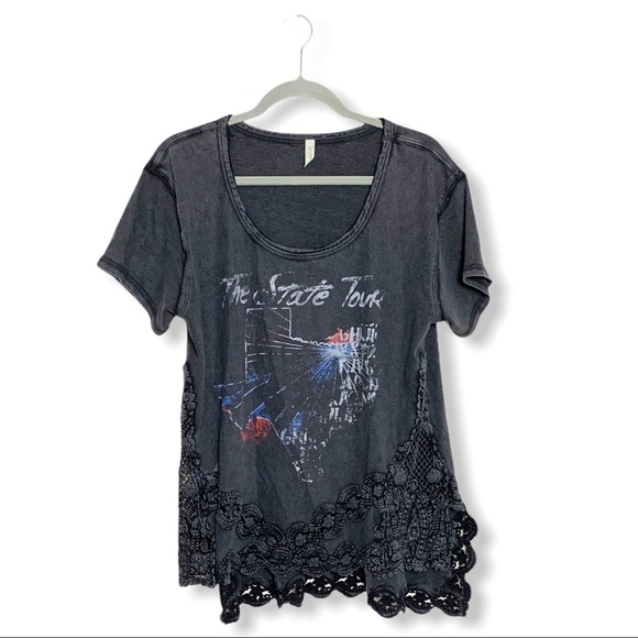 Free People The Stone Texas Graphic Tee Gray Small - Picture 2 of 8